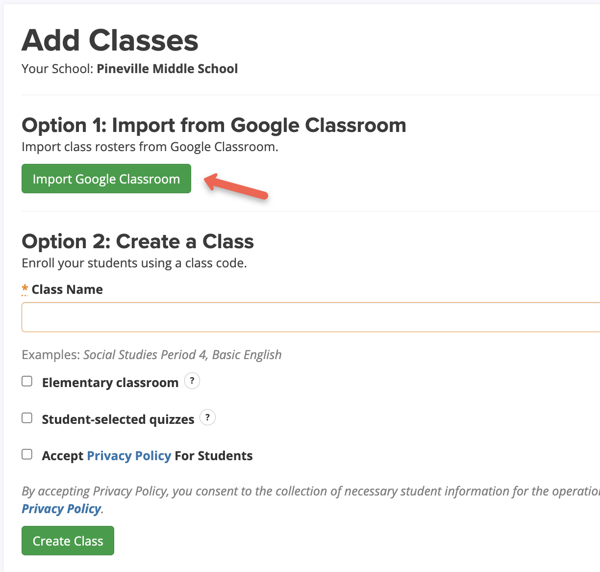 I imported my Google Classroom rosters. How do students get