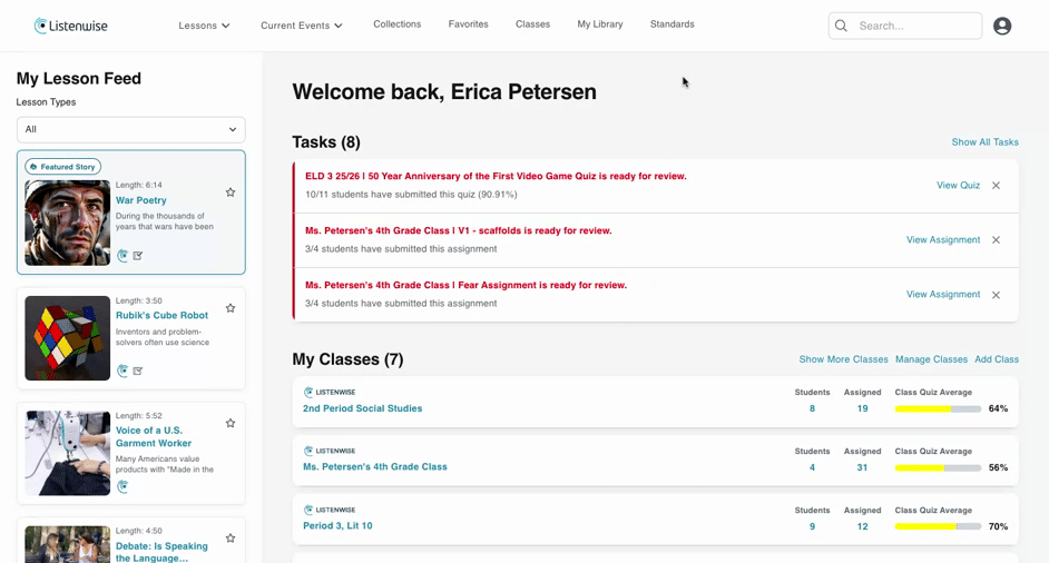 new quiz page - unassign a quiz.gif
